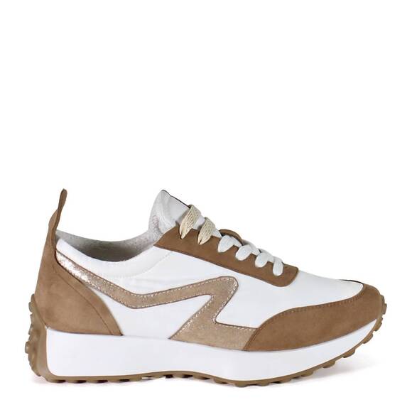 NEW DIBA TRUE women's kind mark sneakers in sigaro/gold - Picture 2 of 4